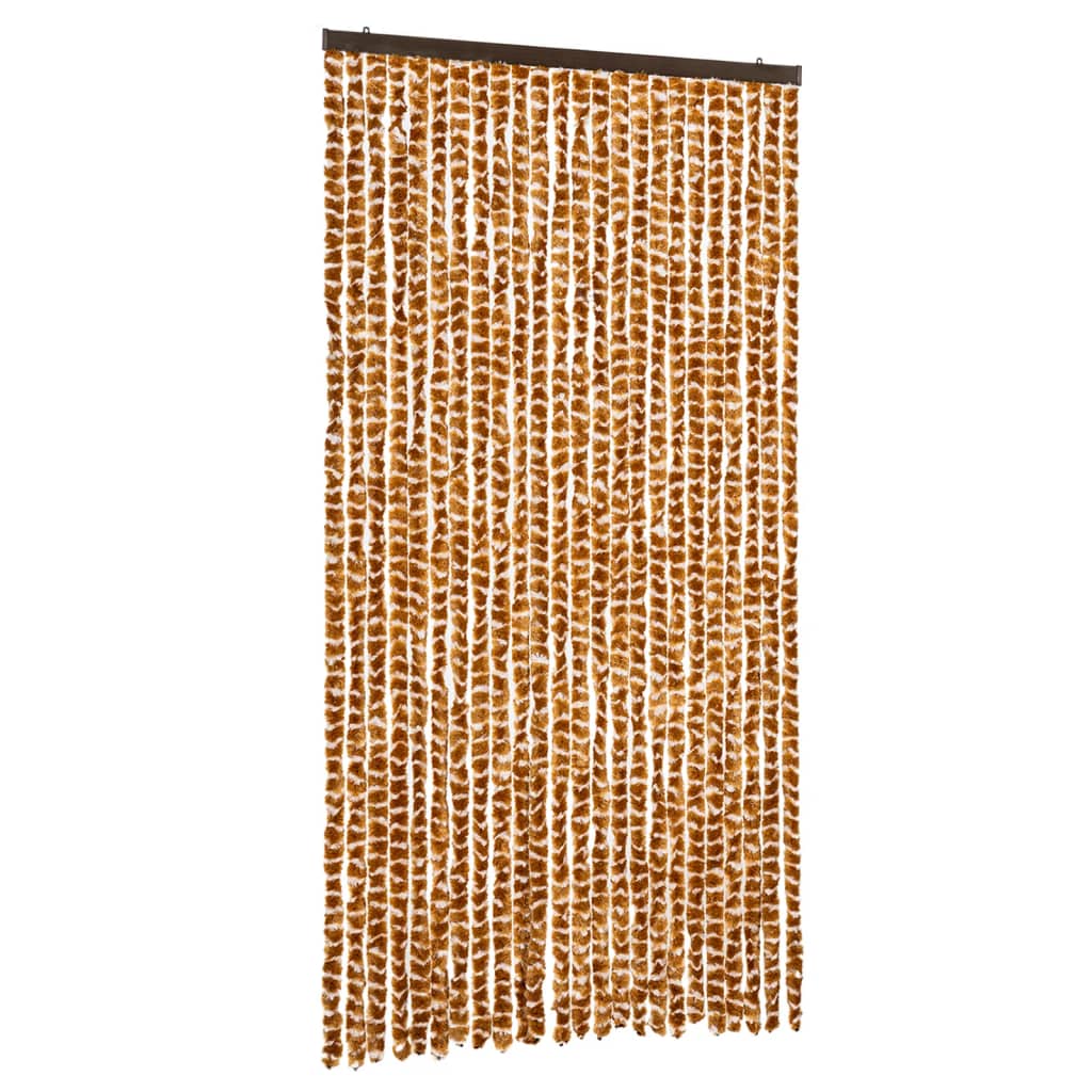 Vidaxx Fliegenvorhang 100x230 cm Chenille Ocker und Weiß