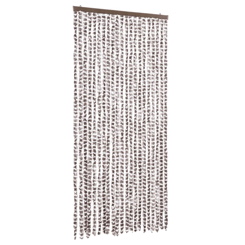 Vidaxx Fliegenvorhang 90x200 cm Chenille Taupe und Weiß