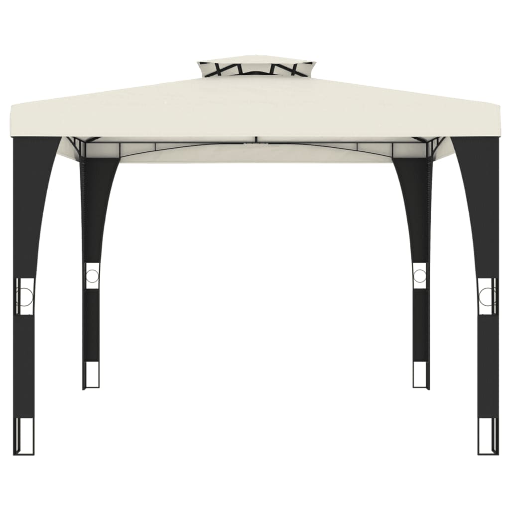 Vidaxx Pavillon mit Doppeldach 2,98x2,98 m cremefarbener Stahl