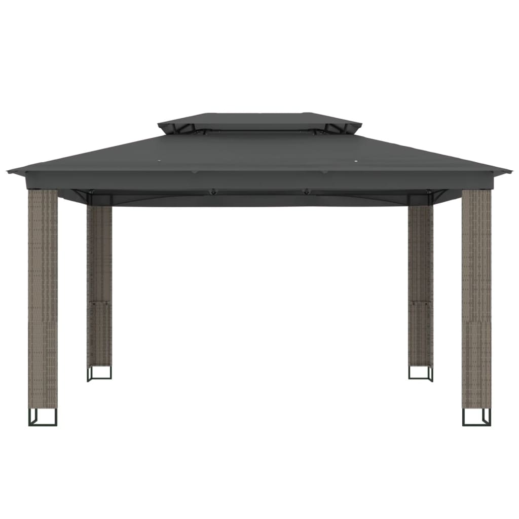 VidaXL Pavillon mit Doppeldach 3,94x2,96 m Stahl Anthrazit