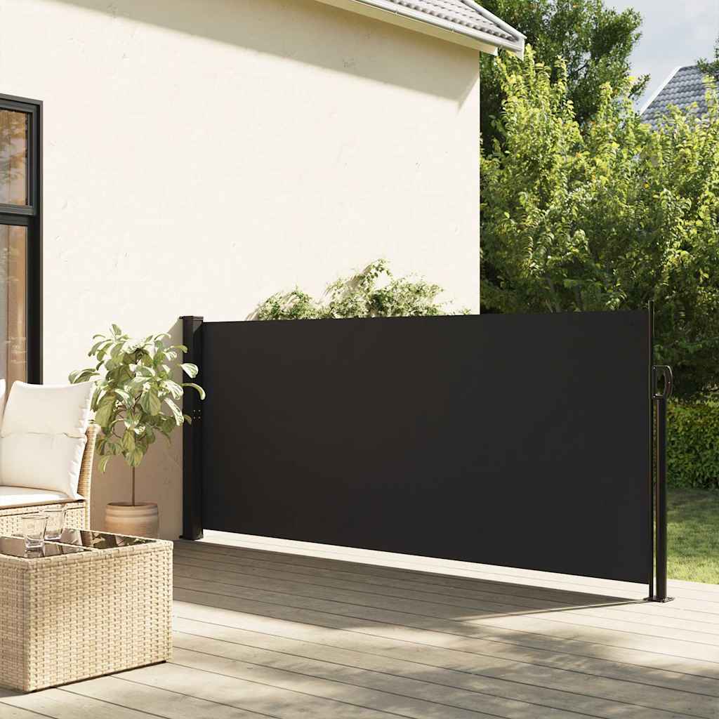 Vidaxx ausziehbarer Windschutz 140x600 cm schwarz