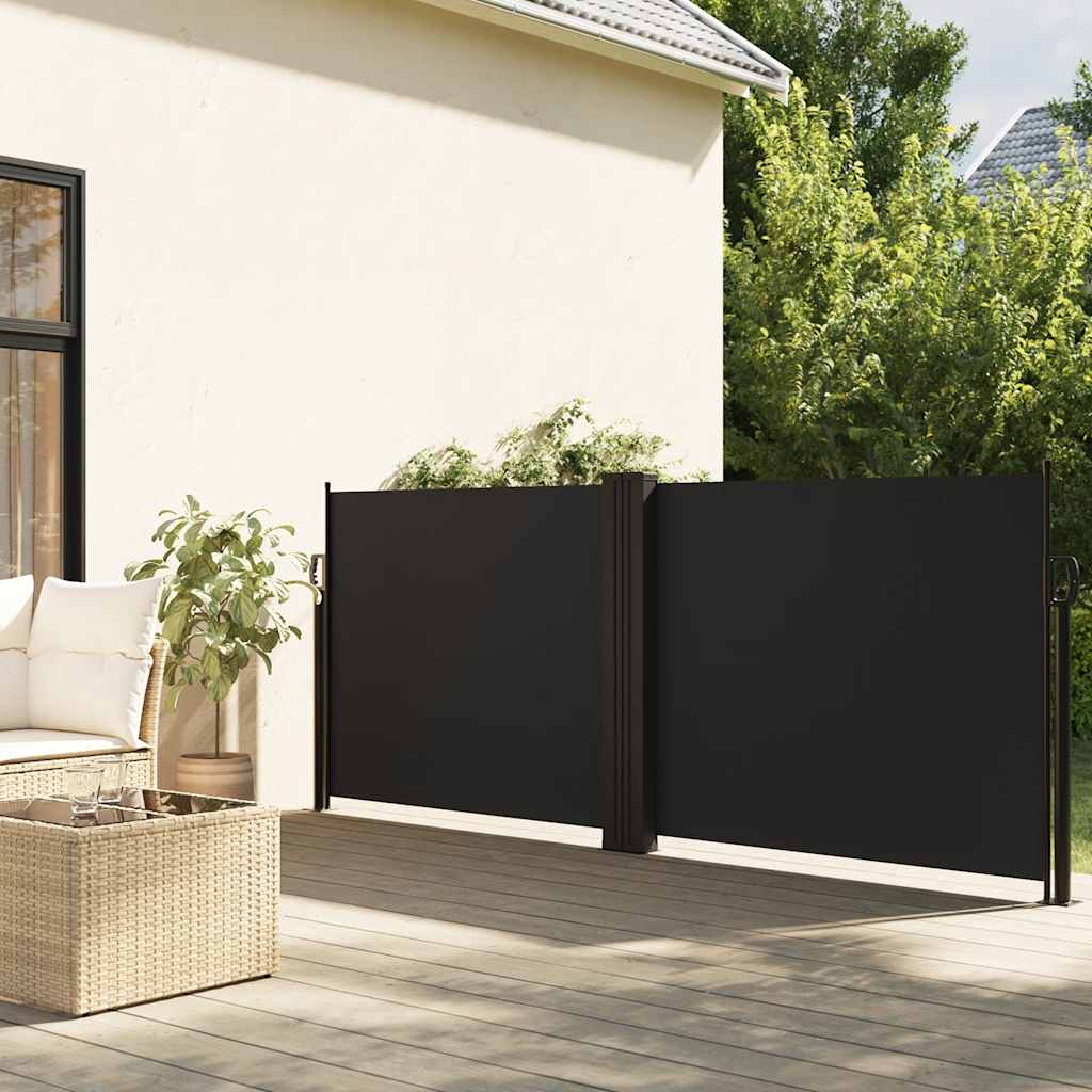 Vidaxx ausziehbarer Windschutz 100x1000 cm schwarz