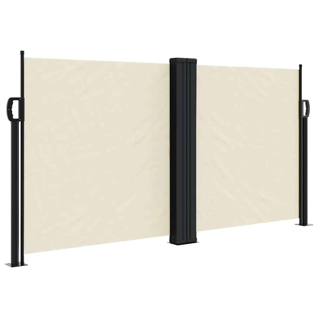 Vidaxx ausziehbarer Windschutz 120x1200 cm cremefarben