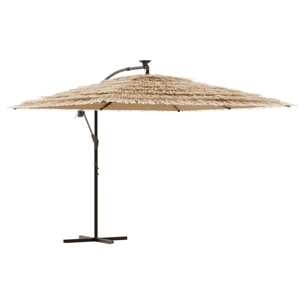 VidaXL Sonnenschirm mit LEDs und Stahlmast 290x290x238 cm braun