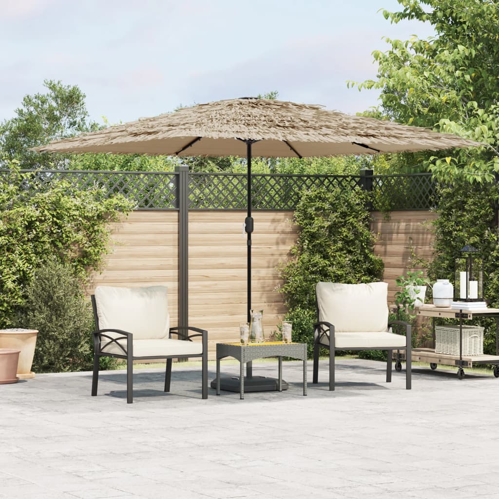 VidaXL Sonnenschirm mit LEDs und Stahlmast 290x290x238 cm braun