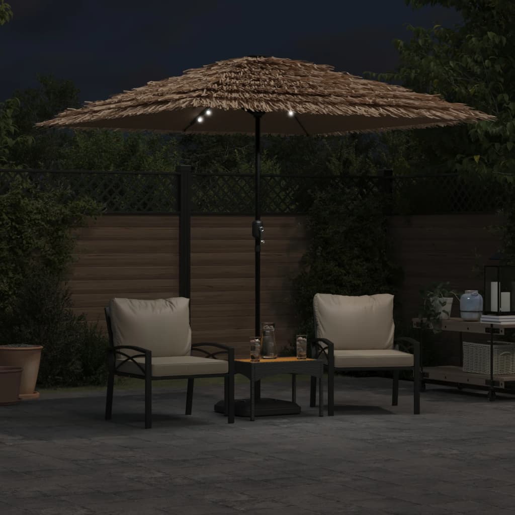 Vidaxx Sonnenschirm mit LEDs und Stahlmast 248x248x248 cm braun