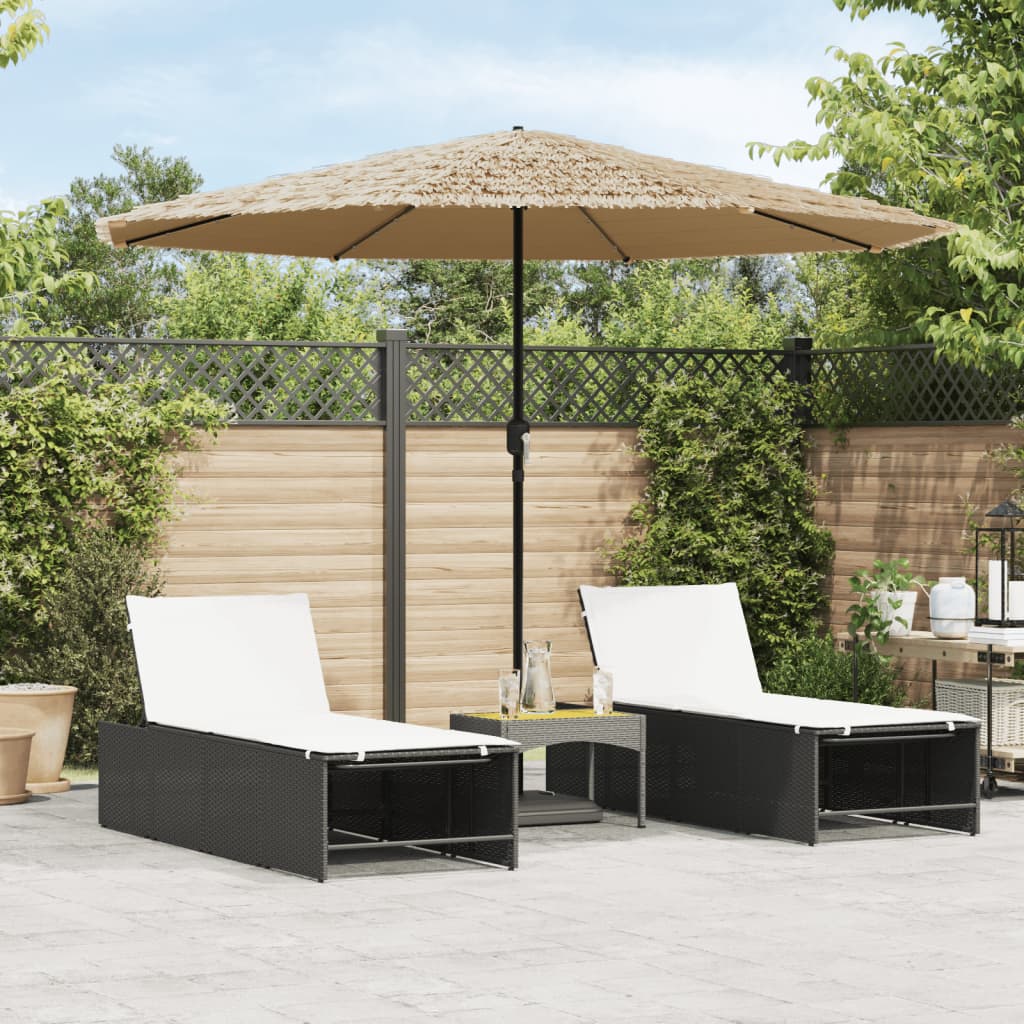VidaXL Sonnenschirm mit LEDs und Stahlmast 324x324x247 cm braun
