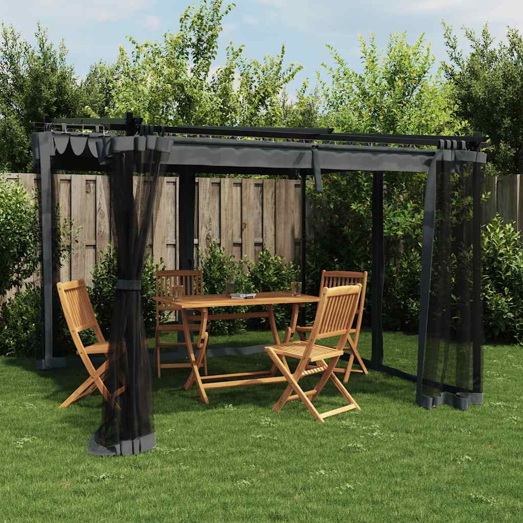 Vidaxx Pavillon mit Gitterseitenwänden 3x3 m Stahl, Anthrazit