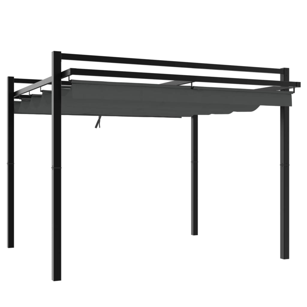 VidaXL Pavillon mit ausfahrbarem Dach 3x3 m Aluminium Anthrazit