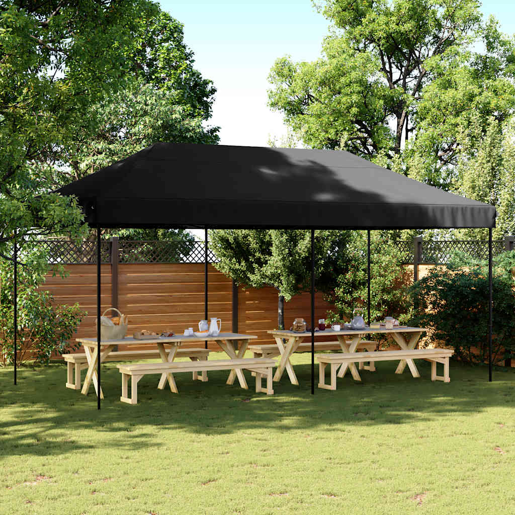 VidaXL Partyzelt faltbar Pop-up 580x292x315 cm schwarz