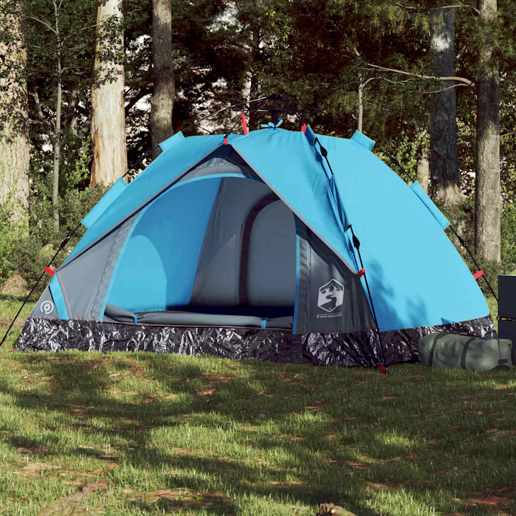 Vidaxl Kuppelzelt 3-Personen-Schnellspanner blau