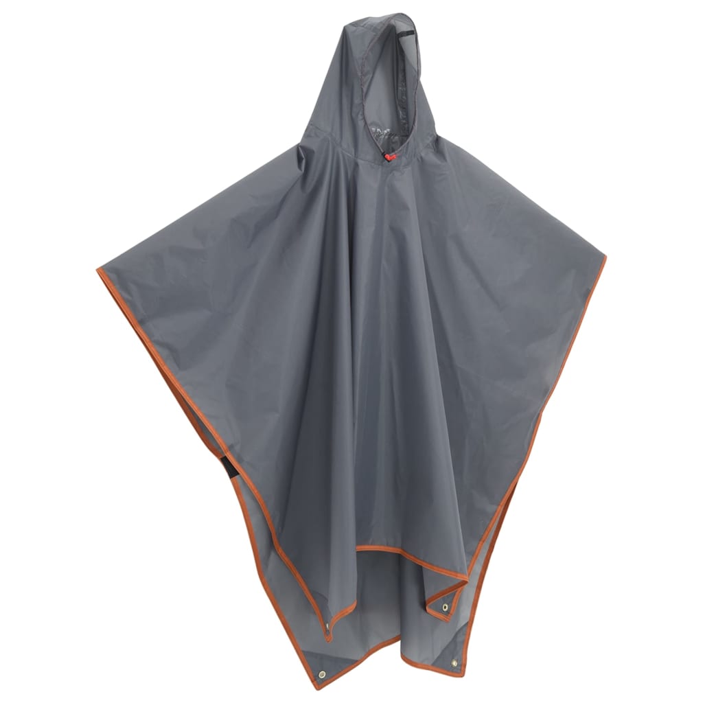 VidaXL Regenponcho mit Kapuze 2-in-1-Design 223x145 cm grau orange