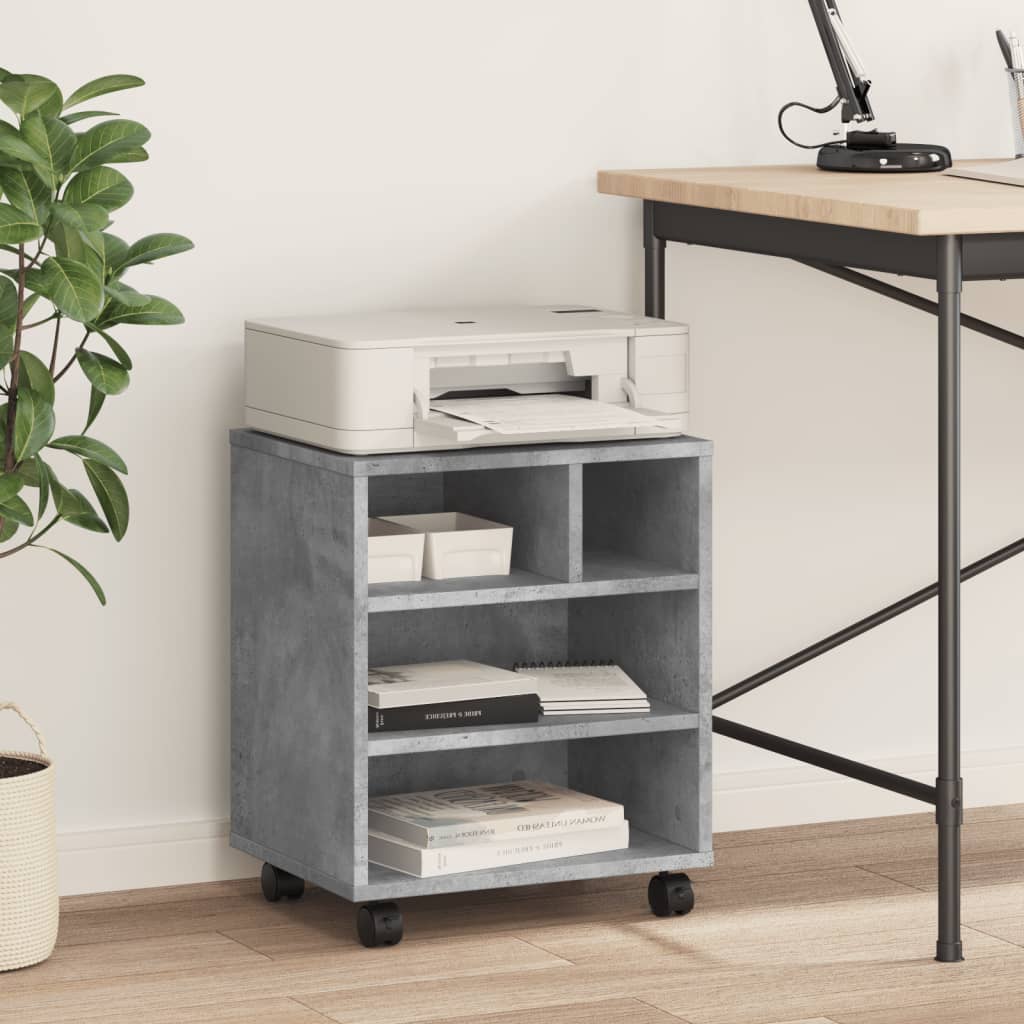 VidaXL Druckerschrank mit Rollen 41x32x48 cm betongrau