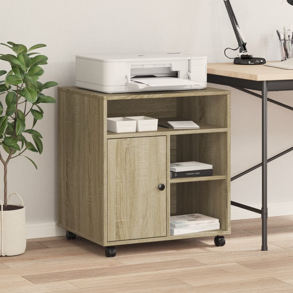 VidaXL Druckerschrank mit Rollen 60x50x67 cm Sonoma-Eiche-farben