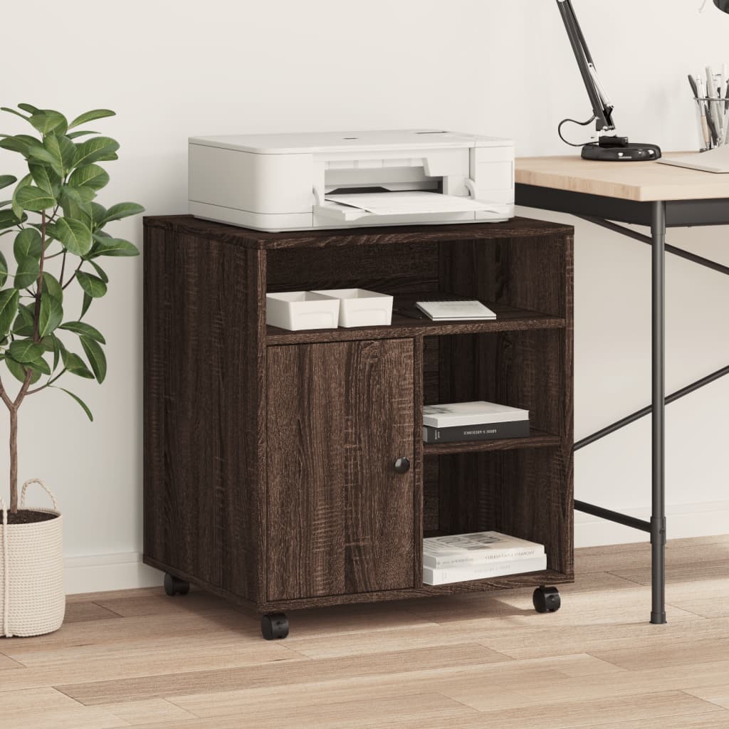 VidaXL Druckerschrank mit Rollen 60x50x67 cm braune Eiche