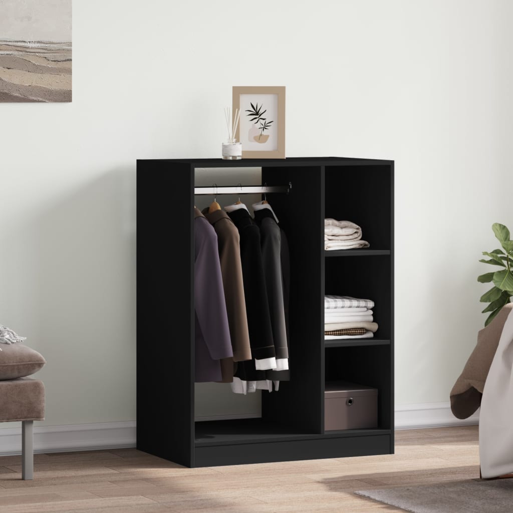 VidaXL Kleiderschrank 77x48x102 cm, lackiertes Holz schwarz