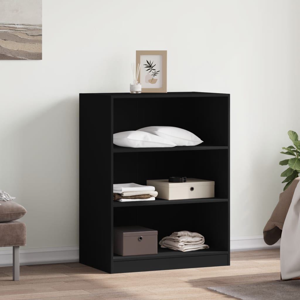 VidaXL Kleiderschrank 77x48x102 cm, fertiges Holz, schwarz