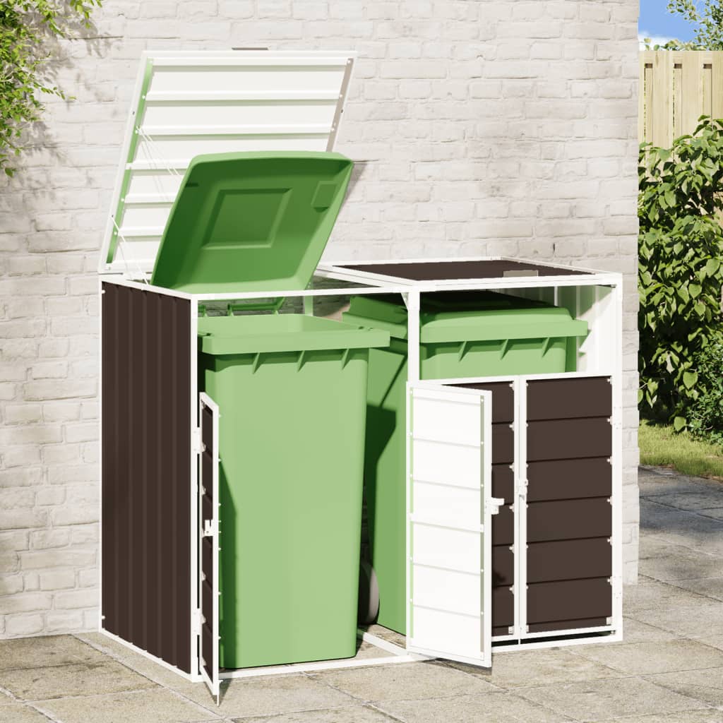 Vidaxx Containeraufbewahrung für 2 Container 144x81x113 cm brauner Stahl