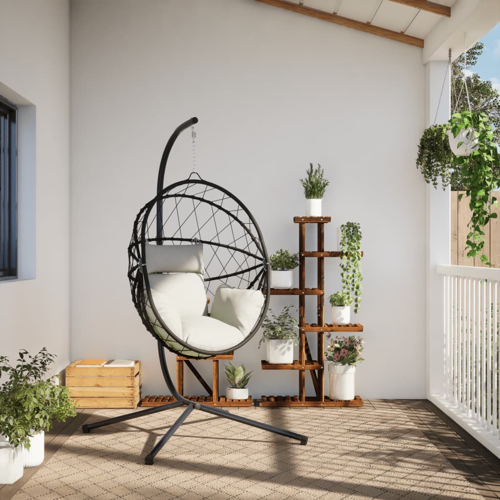 VidaXL-Hängesessel mit Standard-Rattan und Stahlbeige