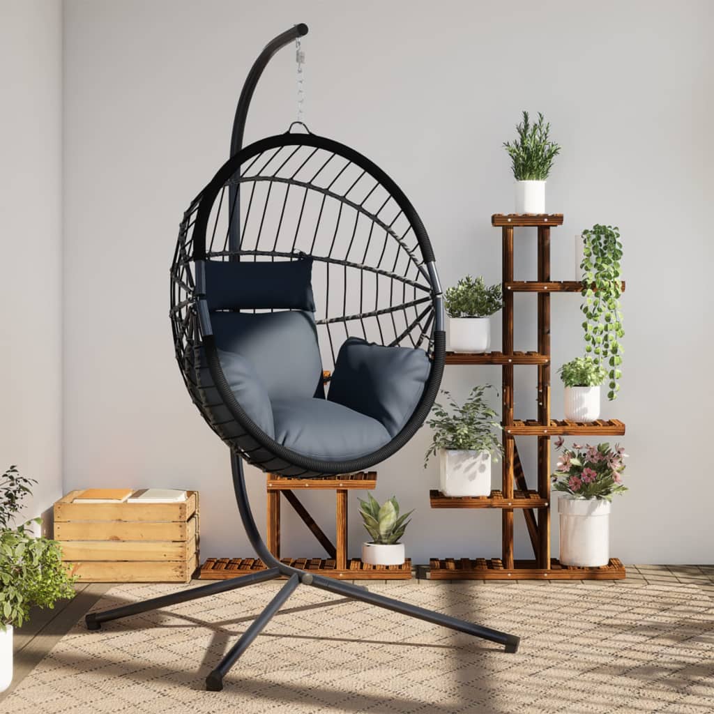 Vidaxl-Hängesessel mit Standard-Rattan und anthrazitfarbenem Stahl