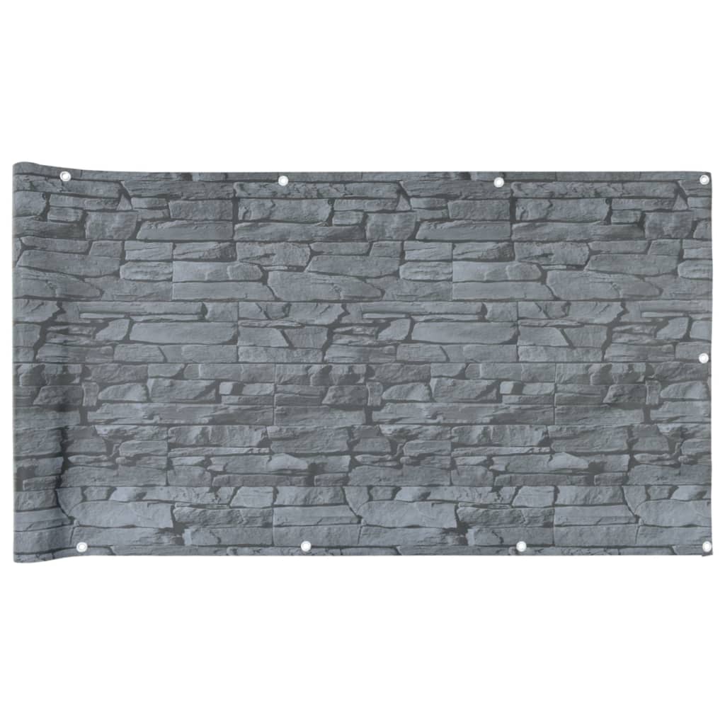 VidaXL Balkon-Sichtschutz Steinmuster 700x75 cm PVC grau