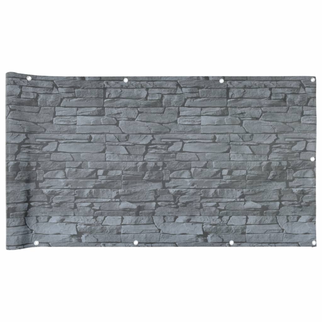 Vidaxx Balkonsichtschutz Steinmuster 300x90 cm PVC grau