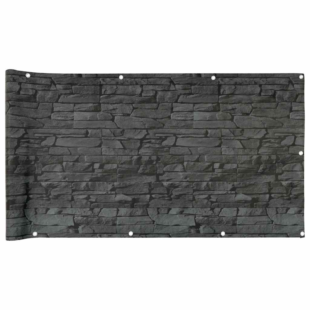 Vidaxx Balkonsichtschutz Steinmuster 400x90 cm PVC grau