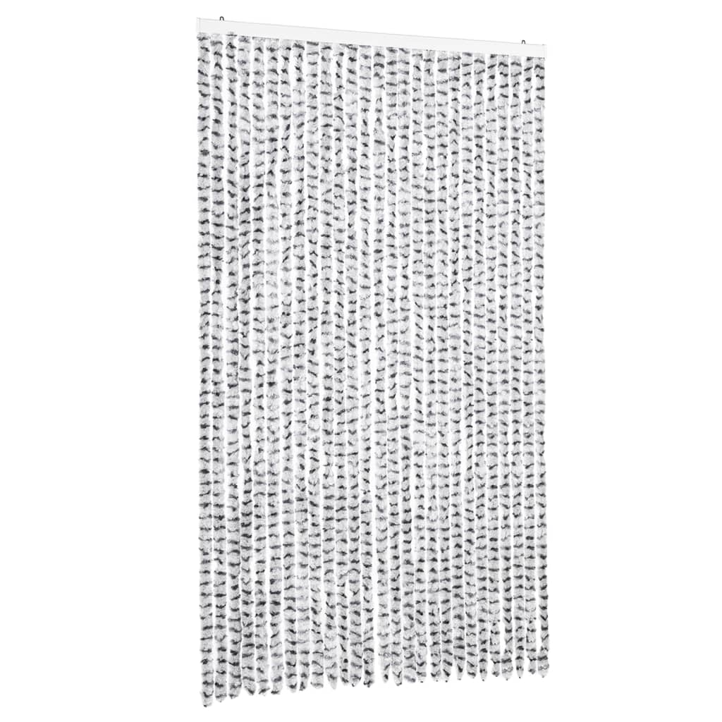 Vidaxx Fliegenvorhang 118x220 cm Chenille Hellgrau und Dunkelgrau