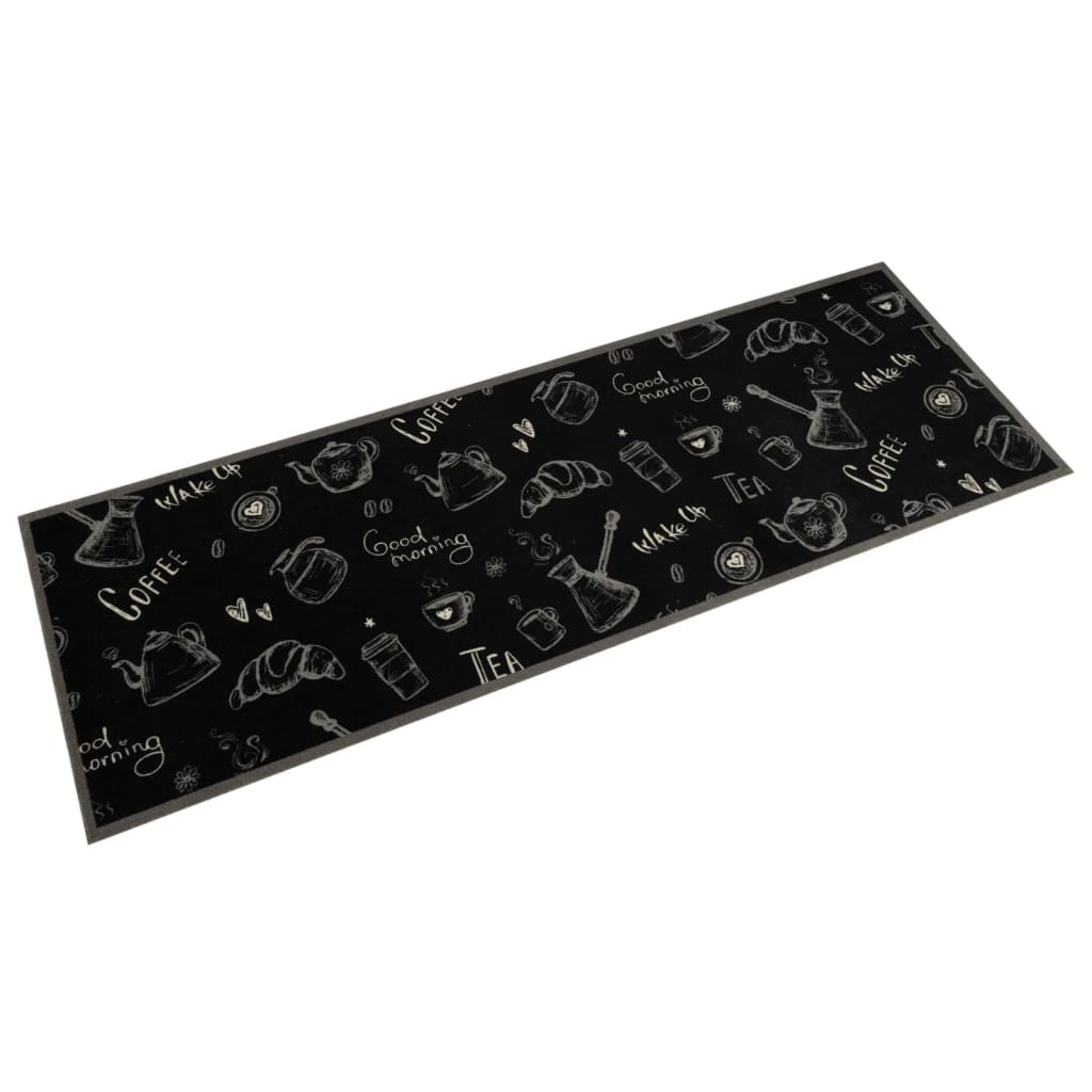 Vidaxx Küchenmatte waschbarer Morgendruck 60x180 cm samtschwarz