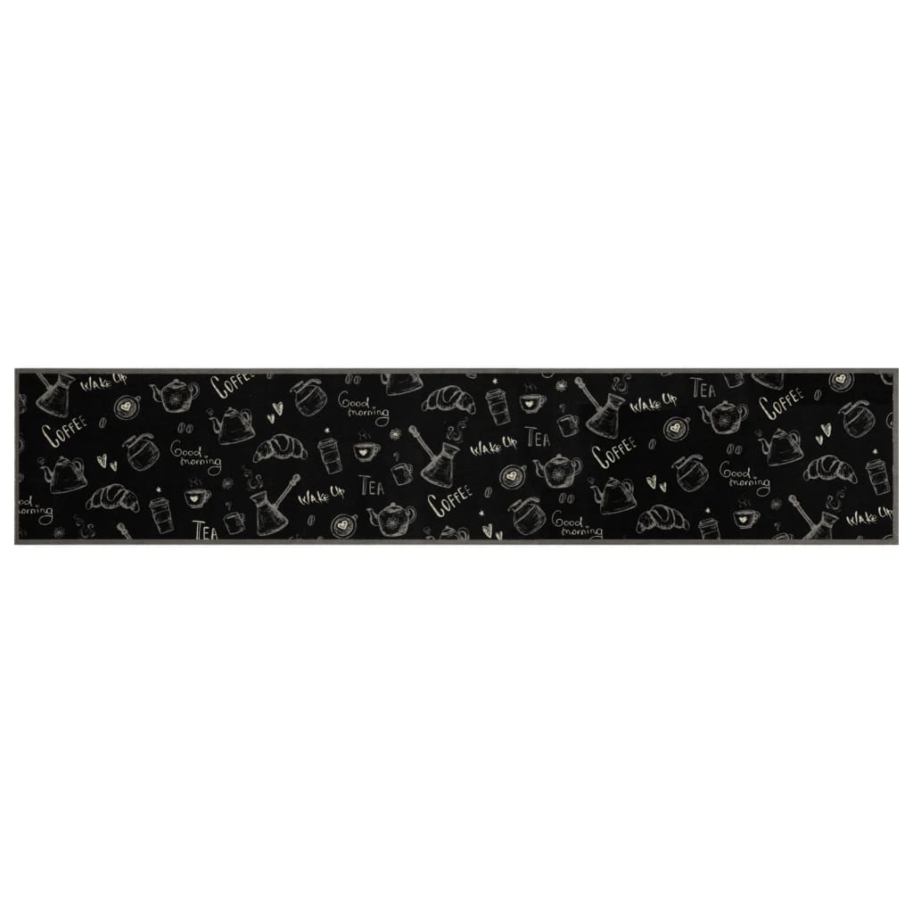 Vidaxx Küchenmatte waschbarer Morgendruck 60x300 cm samtschwarz