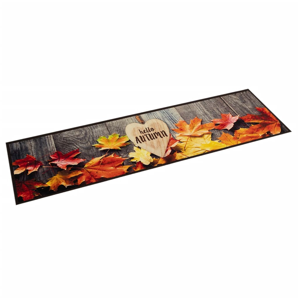 Vidaxx Küchenmatte waschbarer Herbstdruck 60x300 cm Samt