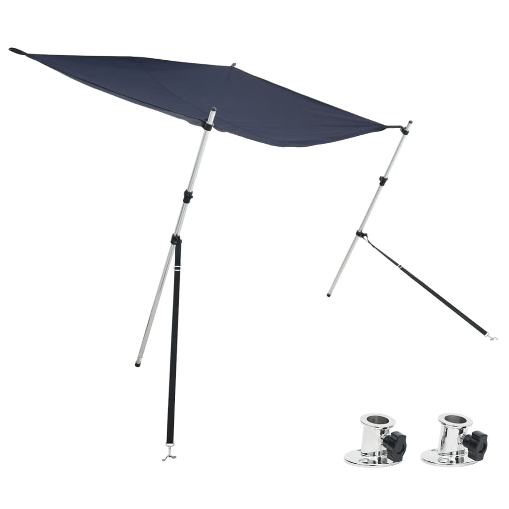 VidaXL Sonnenschutztuch-Set T-Top 174 x 205 x (115–194) cm, Marineblau