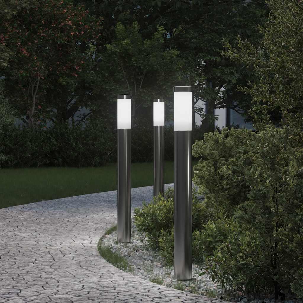 Vidaxx Pollerbeleuchtung 3 Stück 80 cm Edelstahl IP44