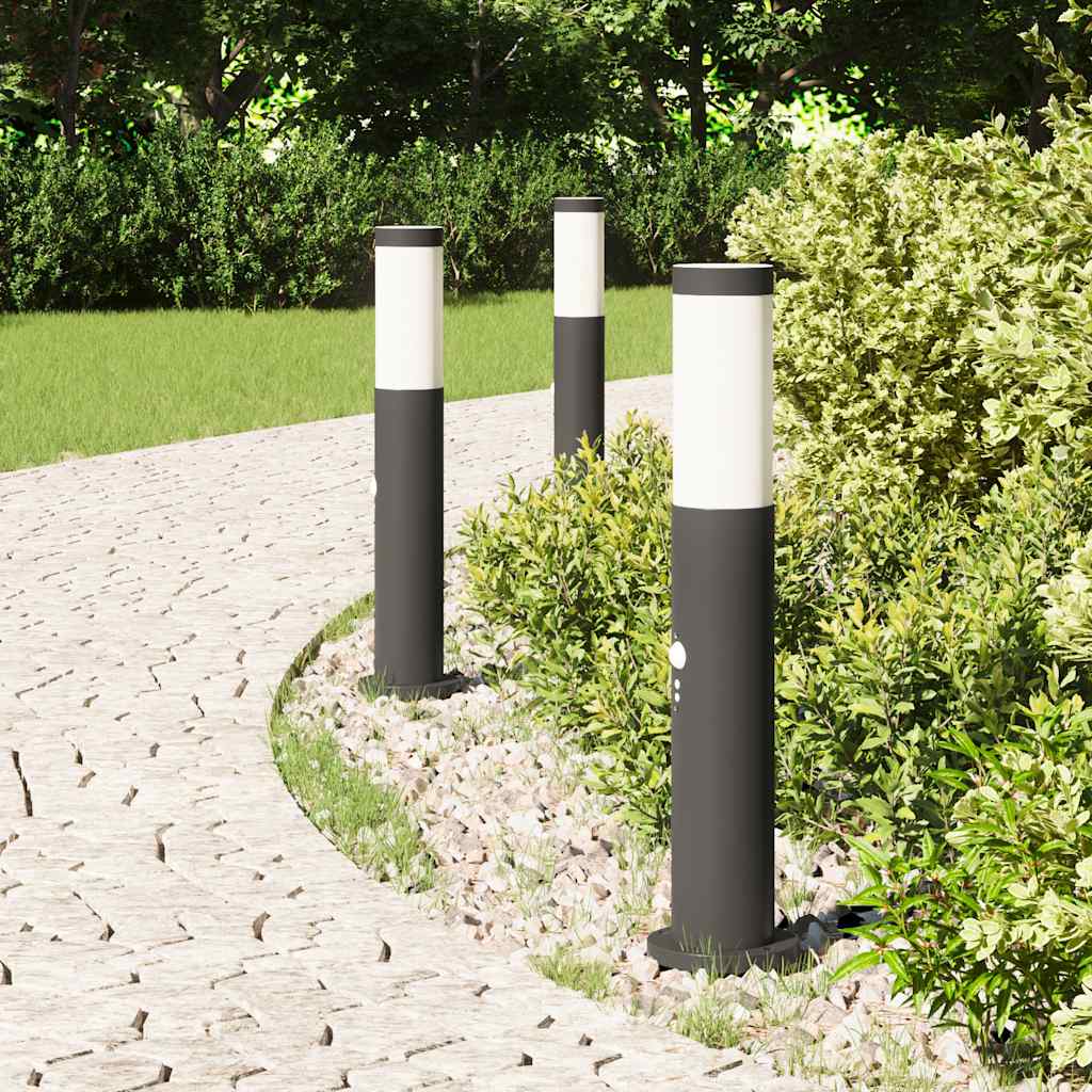 VidaXL Pollerbeleuchtung mit Sensor 3 Stück 50 cm Edelstahl IP44