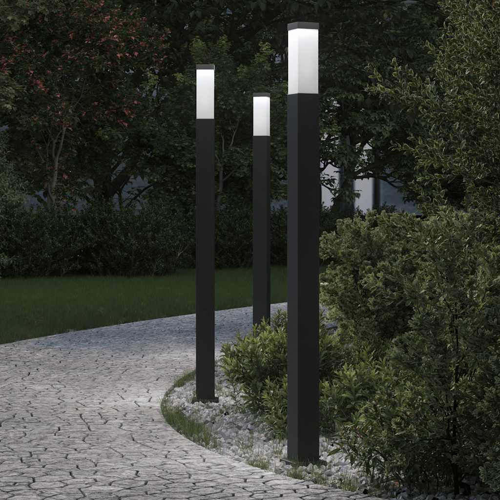 VidaXL Pollerbeleuchtung 3 Stück 110 cm Schwarz IP44