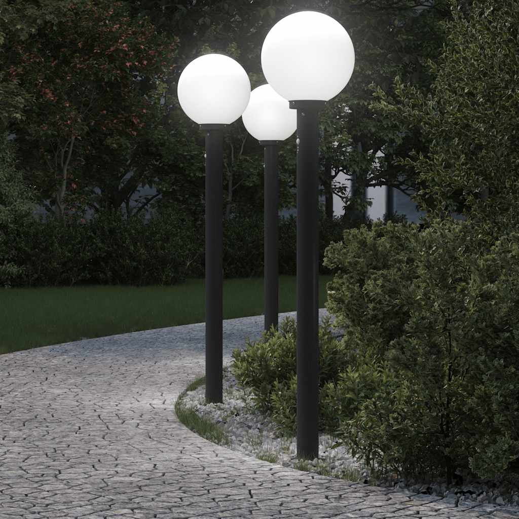 VidaXL Pollerbeleuchtung mit Sensor 3 Stück 120 cm Schwarz IP44