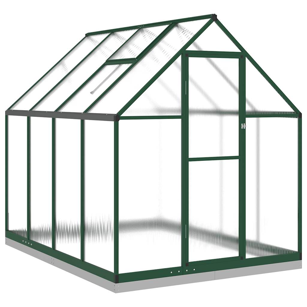 VidaXL Gartengewächshaus mit Grundrahmen 224x169x202 cm Aluminium grün