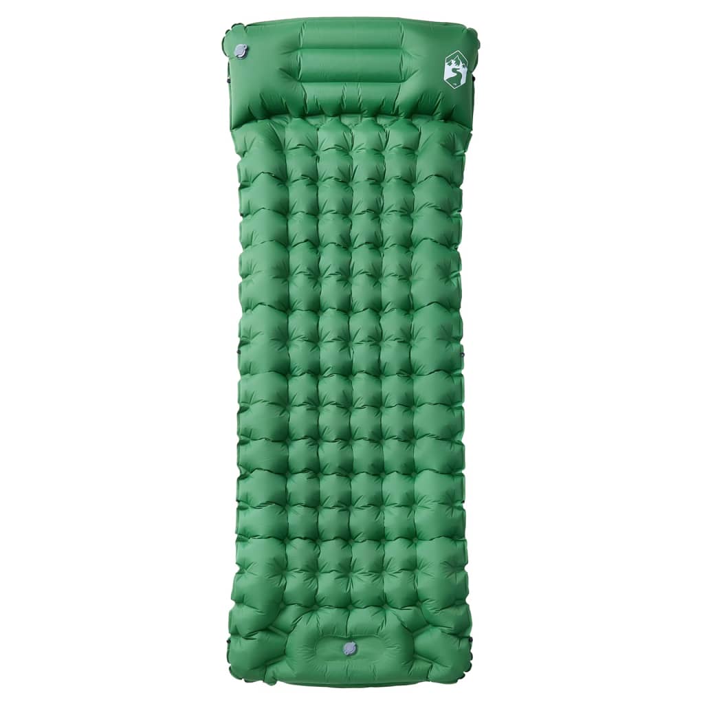 Vidaxl Campingmatratze mit Kissen selbstaufblasend 1-Personen grün