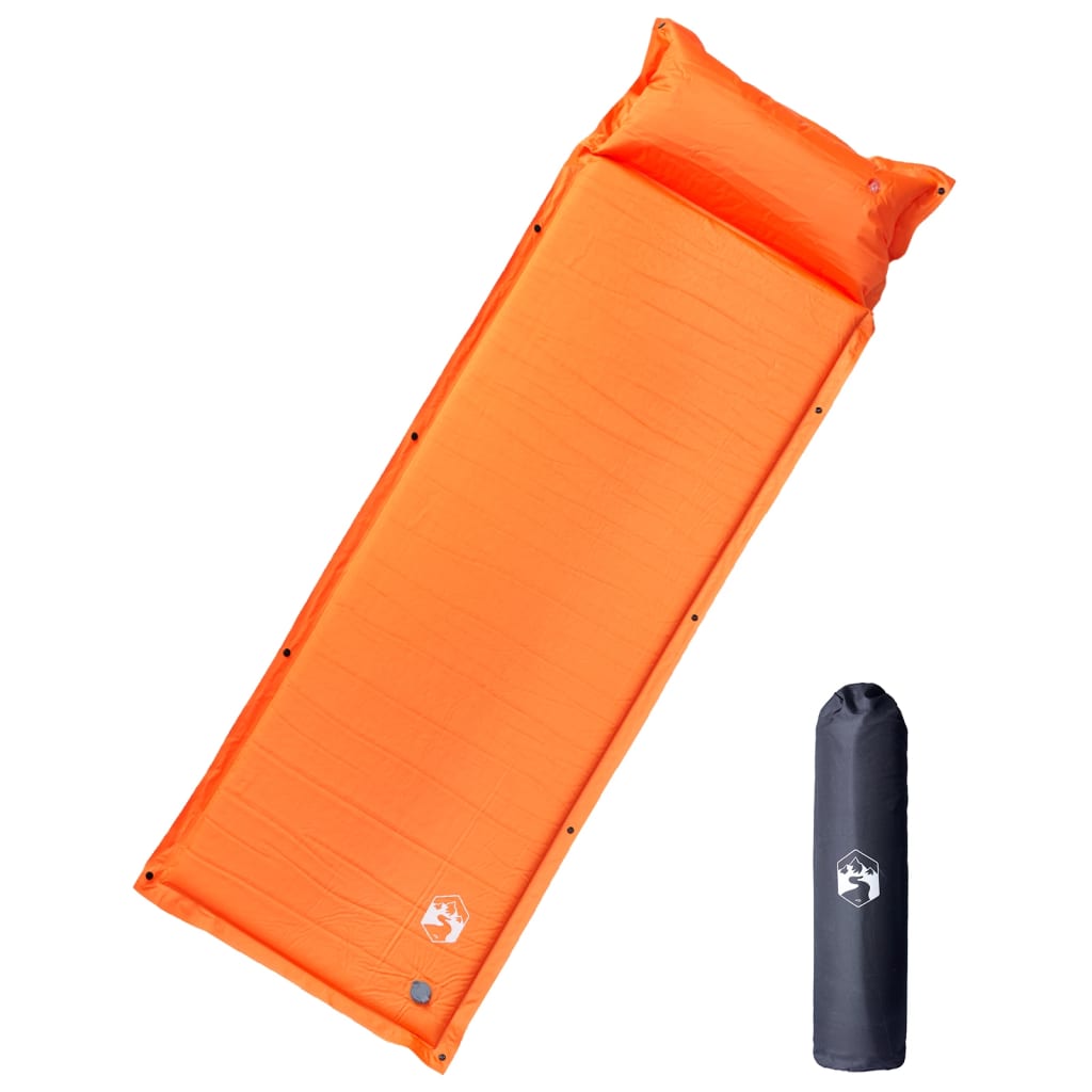 Vidaxl Campingmatratze mit Kissen selbstaufblasend 1-Personen orange