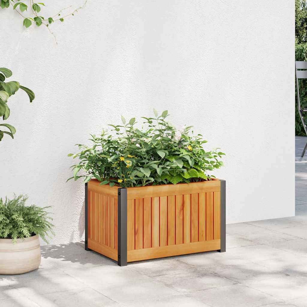 Vidaxx Pflanzgefäß 45x30x27,5 cm aus massivem Akazienholz und Stahl