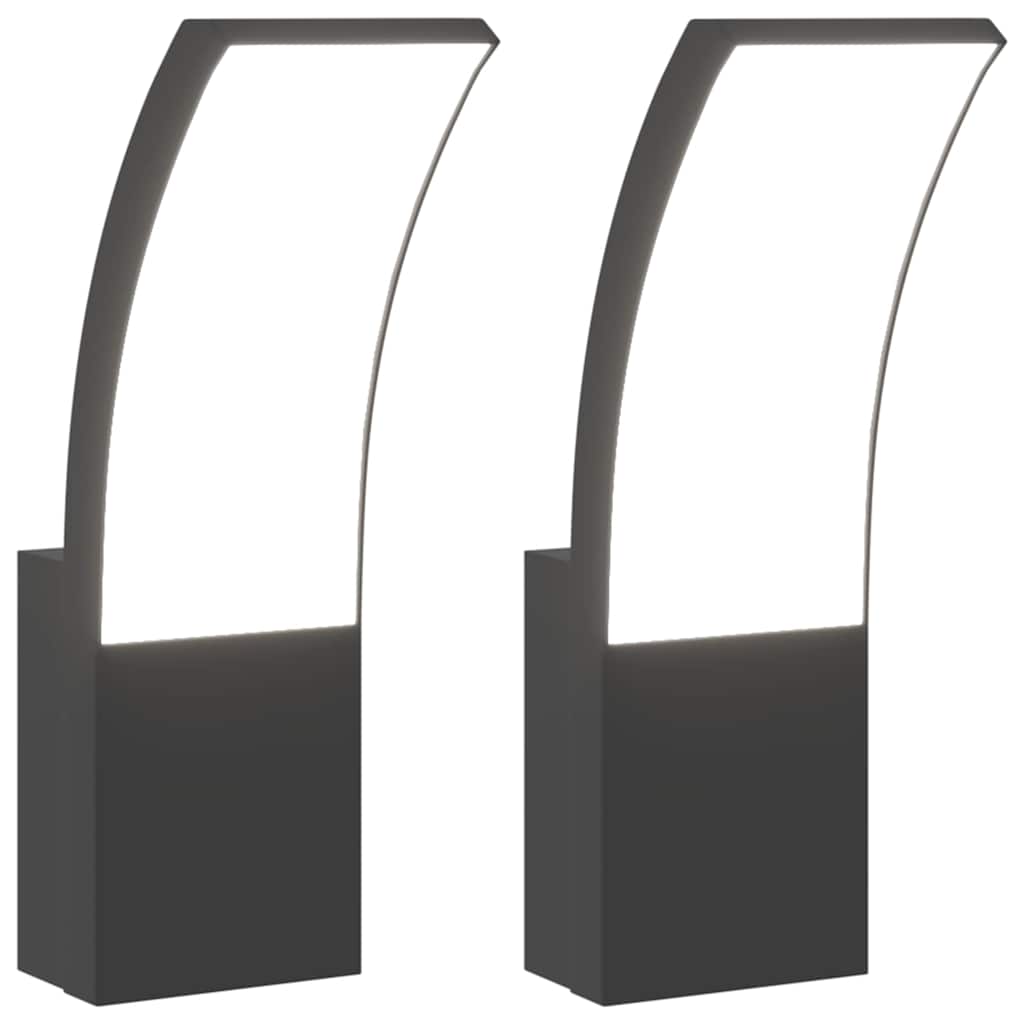 VidaXL Außenwandleuchten 2 Stk. LED Aluminiumguss schwarz