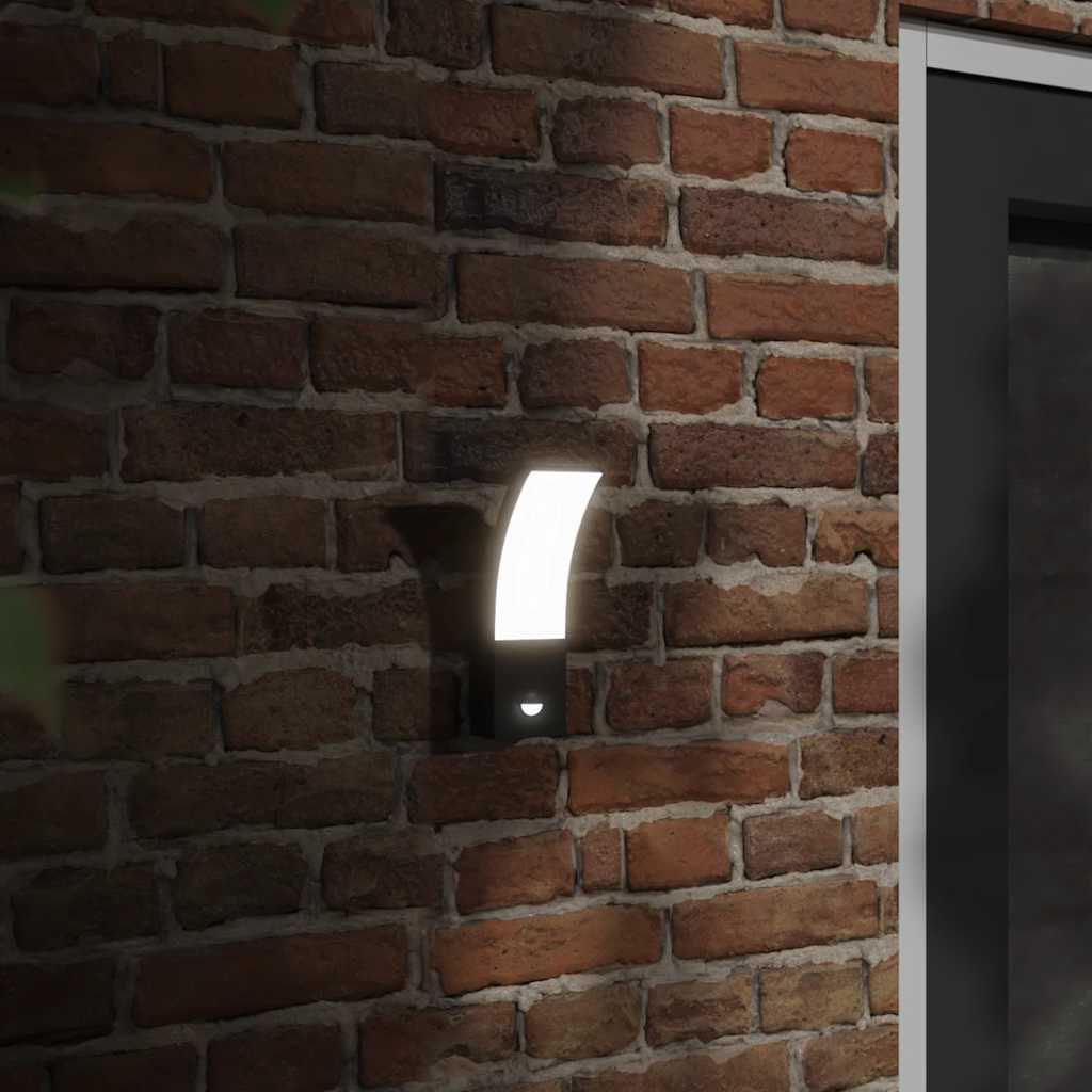 Vidaxx Außenwandleuchten, 2 Stück LED mit Sensoren, Aluminiumguss schwarz