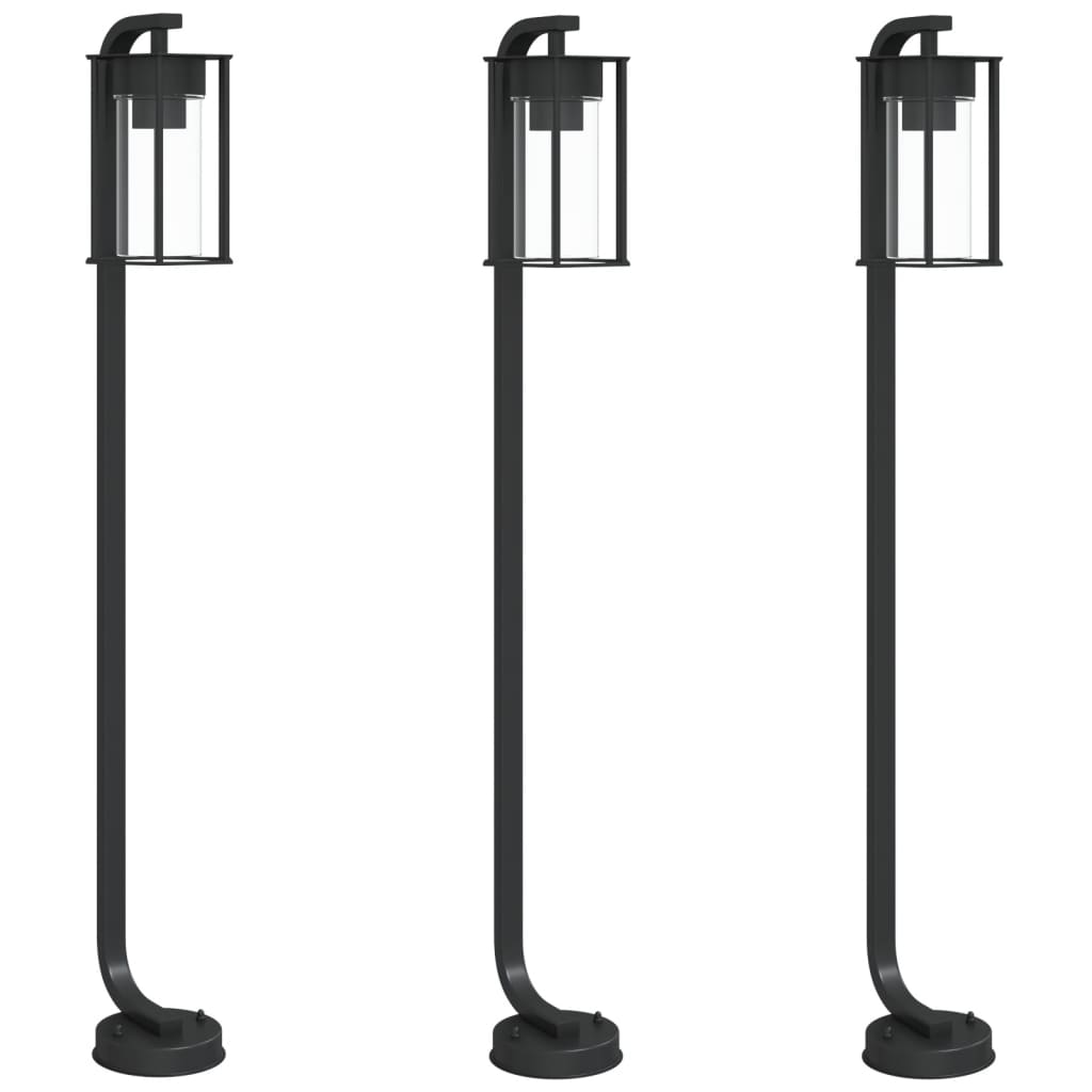 Vidaxx Außenstehleuchte 3 Stk. 100 cm Edelstahl schwarz
