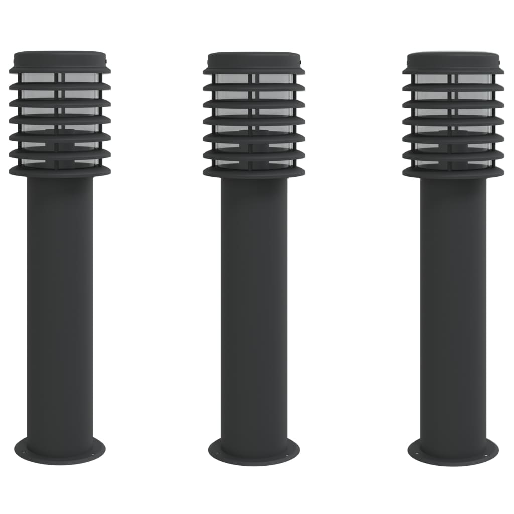 Vidaxx Außenstehleuchte 3 Stk. 60 cm Edelstahl schwarz