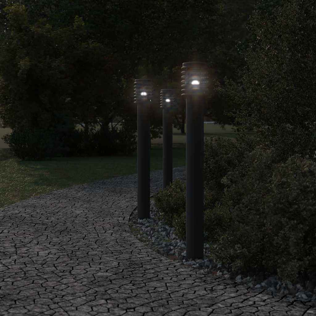 Vidaxx Außenstehleuchte 3 Stk. 110 cm Edelstahl schwarz
