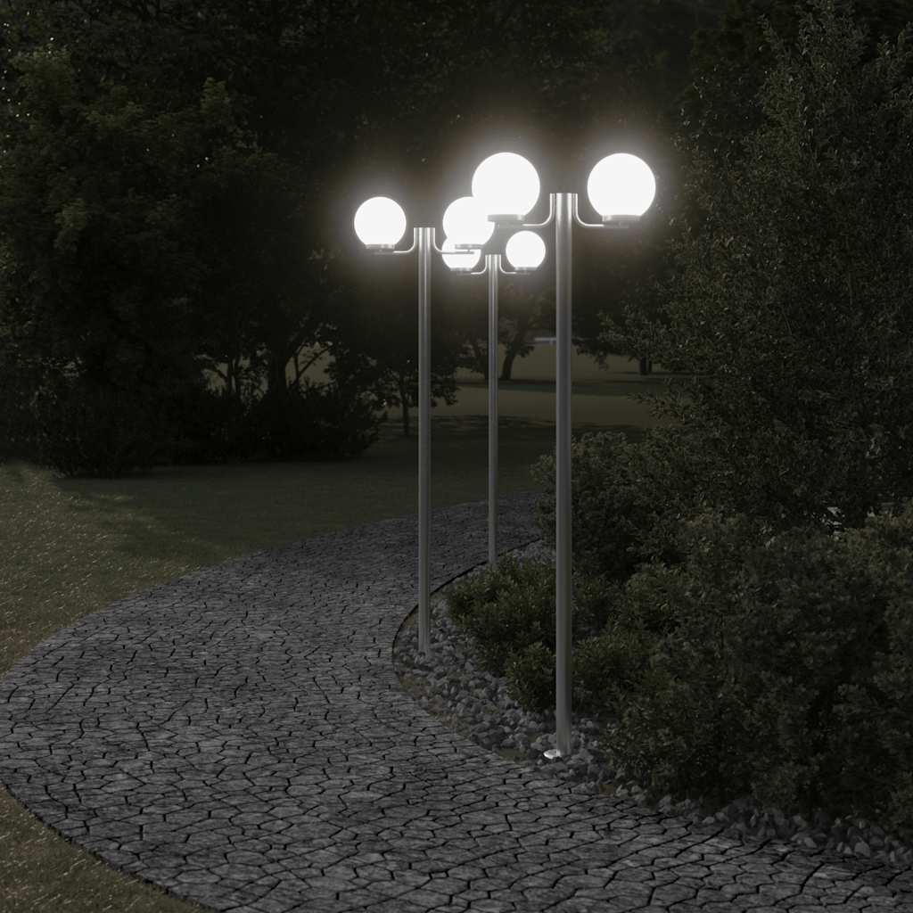 Vidaxx Außenstehleuchten 3 Stk. 215 cm Edelstahl silberfarben