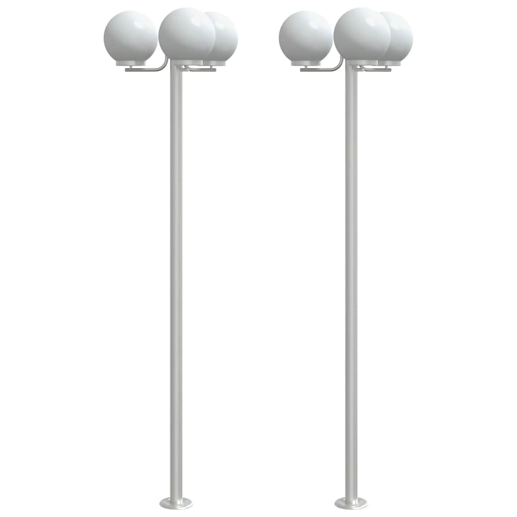 Vidaxx Außenstehleuchte 2 Stk. 215 cm Edelstahl silberfarben