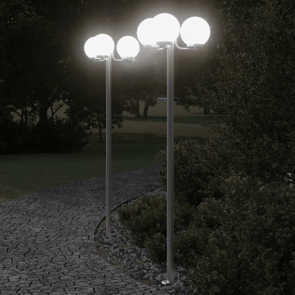 Vidaxx Außenstehleuchte 2 Stk. 215 cm Edelstahl silberfarben