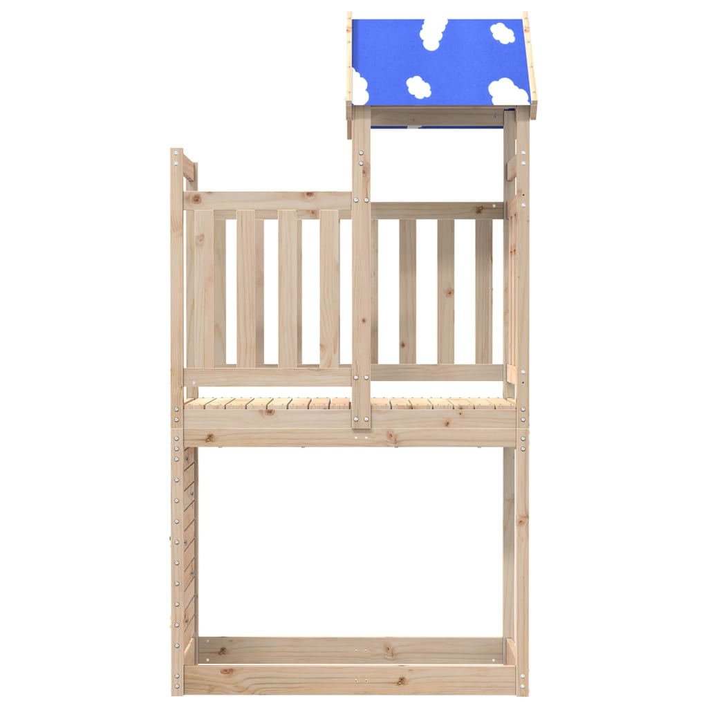 Vidaxx Spielturm mit Kletterwand 110,5x52,5x215 cm massives Kiefernholz