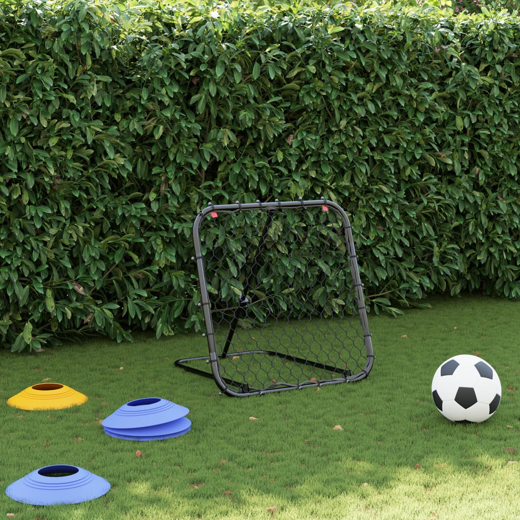 VidaXL Fußball-Rebounder verstellbar 84x73x60-80 cm Stahl schwarz
